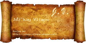Jókay Vilmos névjegykártya
